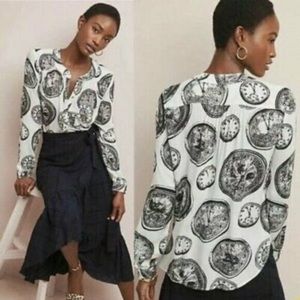 Conversations by Anthropology Clock Blouse